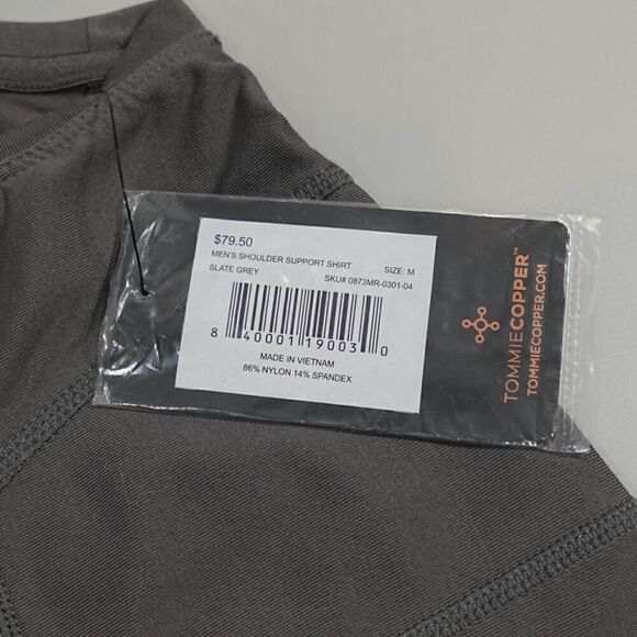 Tommie Copper Shoulder Support Shirt Mens Medium Gray Ergonomic Compression - Picture 3 of 16